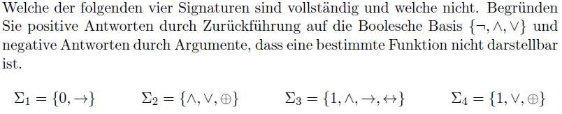 vollständigkeit von signaturen